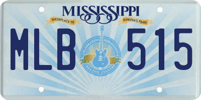 MS license plate MLB515