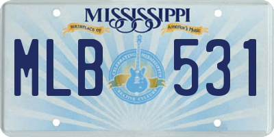 MS license plate MLB531