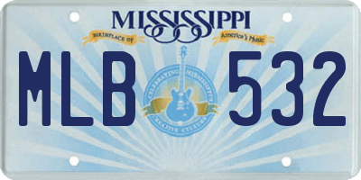 MS license plate MLB532