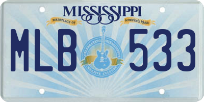 MS license plate MLB533