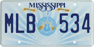 MS license plate MLB534
