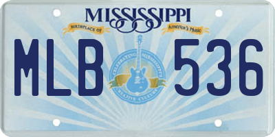 MS license plate MLB536