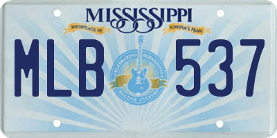 MS license plate MLB537