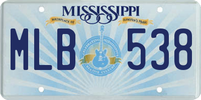 MS license plate MLB538