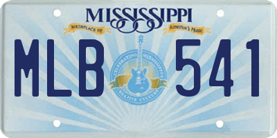 MS license plate MLB541