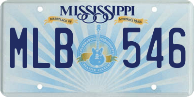 MS license plate MLB546