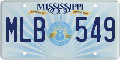 MS license plate MLB549
