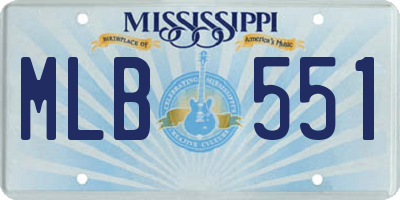 MS license plate MLB551