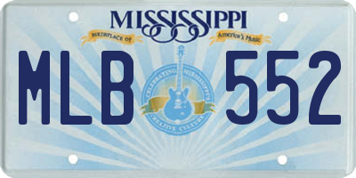 MS license plate MLB552