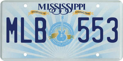 MS license plate MLB553