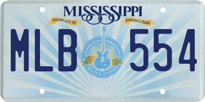 MS license plate MLB554