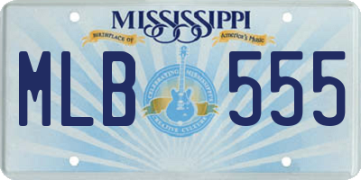 MS license plate MLB555