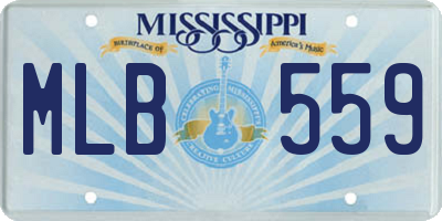 MS license plate MLB559