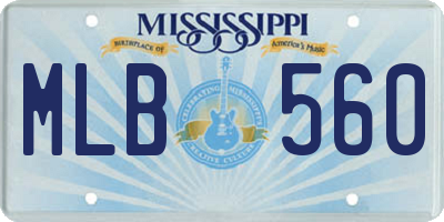 MS license plate MLB560