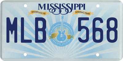 MS license plate MLB568