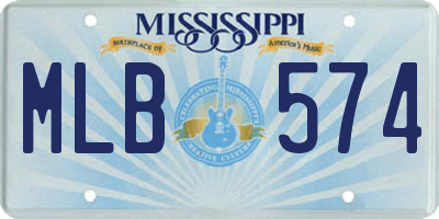 MS license plate MLB574