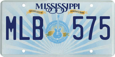 MS license plate MLB575