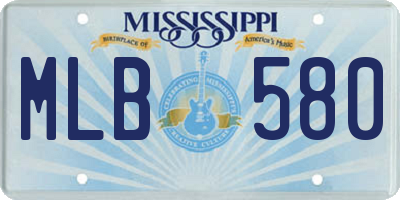 MS license plate MLB580