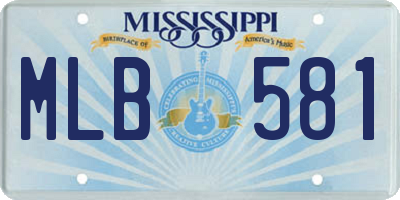 MS license plate MLB581