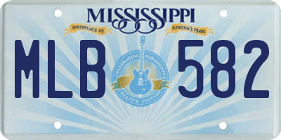 MS license plate MLB582