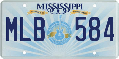 MS license plate MLB584