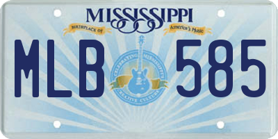 MS license plate MLB585