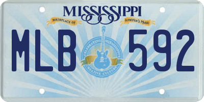 MS license plate MLB592