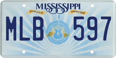 MS license plate MLB597