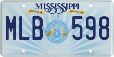 MS license plate MLB598