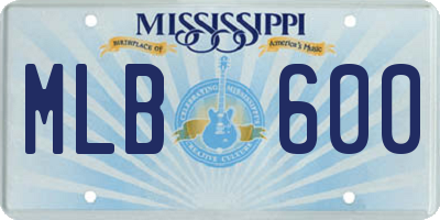 MS license plate MLB600