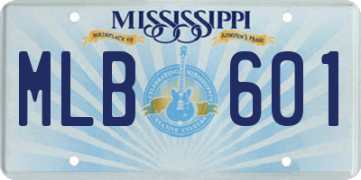 MS license plate MLB601