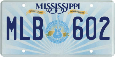 MS license plate MLB602