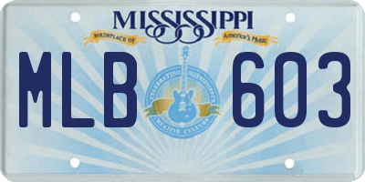MS license plate MLB603