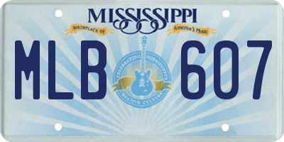 MS license plate MLB607