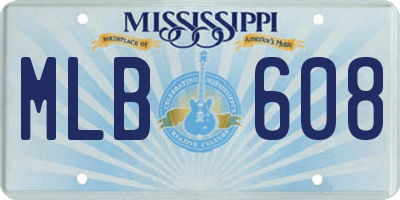 MS license plate MLB608