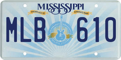 MS license plate MLB610