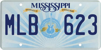 MS license plate MLB623