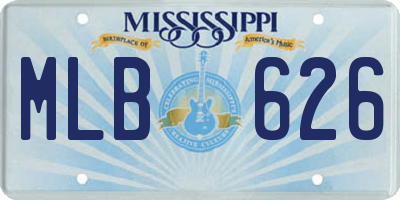 MS license plate MLB626