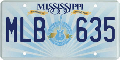 MS license plate MLB635