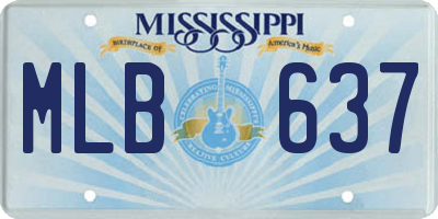 MS license plate MLB637