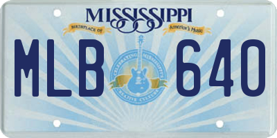 MS license plate MLB640