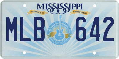 MS license plate MLB642
