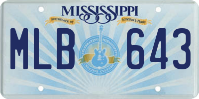 MS license plate MLB643