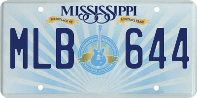MS license plate MLB644
