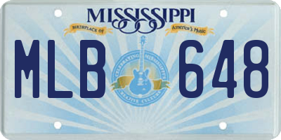 MS license plate MLB648