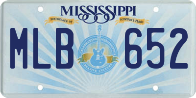 MS license plate MLB652