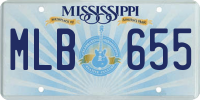 MS license plate MLB655