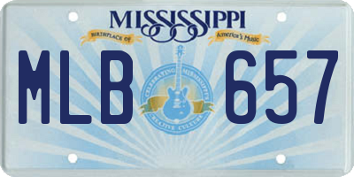 MS license plate MLB657