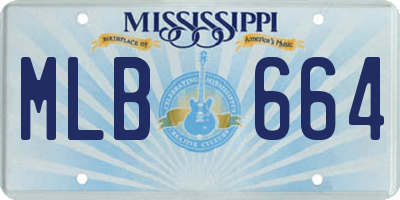 MS license plate MLB664