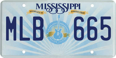 MS license plate MLB665